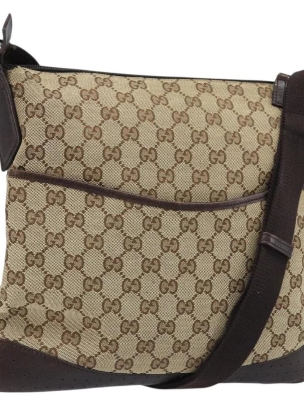 GUCCI GG Canvas Shoulder Bag Beige Silver 145857 Auth ka2886 - Picture 2 of 16
